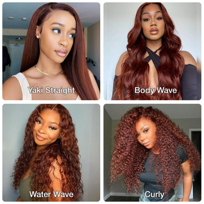 Reddish Brown 13x4 Lace Frontal & 8x5 Closure Wig Put On and Go