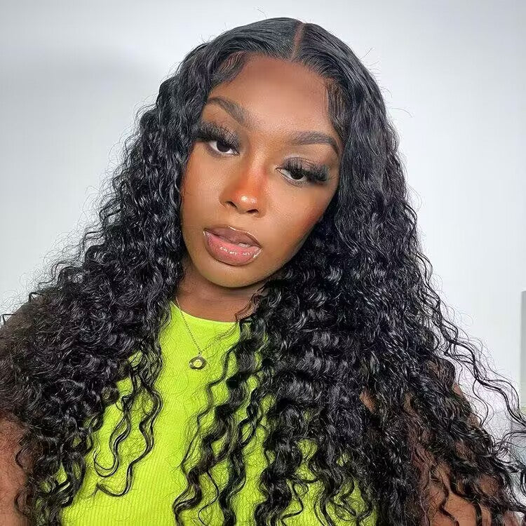 Put on go® Glueless Deep Wave 8x5 HD Lace Closure Wig Invisible Knots Large & Small Cap Size