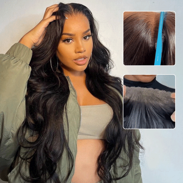 [2Wigs 220%] Body Wave & Silky Straight Super Secure 8x5 Pre-Cut HD Lace Glueless Wig