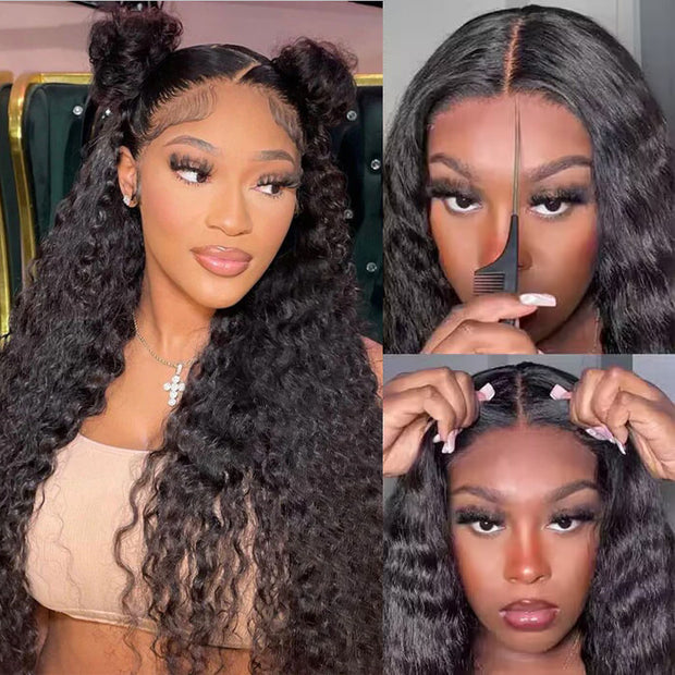 2Wigs = $189 | Glueless Water Wave Wig + Straight Wig With Bangs