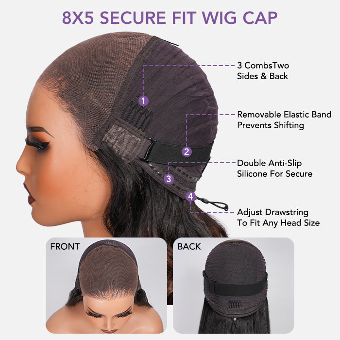 Curtain Bangs Body Wave Glueless 13x4 HD Lace Front Wig for Women 100% Human Hair Pre Plucked Pre Bleached
