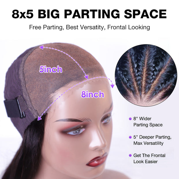 Highlight Deep Wave Ready & Go Glueless Wig 8*5 Pre Cut Lace Closure Wigs #P4/27 Color