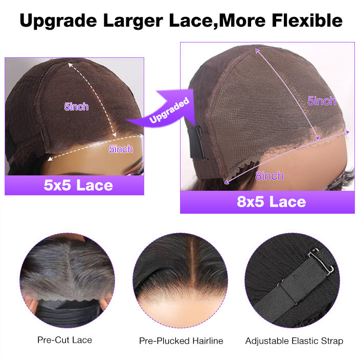 Water Wave Pre Cut 4x4/5x5 HD Lace Closure Wig Human Hair Wear & Go Glueless Wigs
