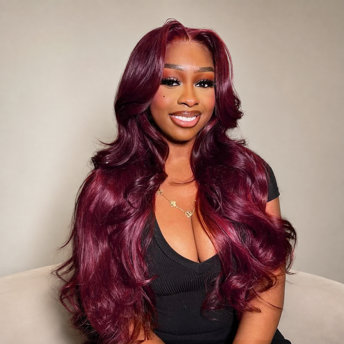 13x6 HD Lace Front Wig 99J Burgundy Colored Human Hair Wigs with Pre Plucked Hairline