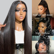 Glueless 13x4 Pre-Cut Lace Front Wig 220% Density Super Secure Real Ear To Ear Pre-Cut & Pre-Pluck & Pre-Bleached