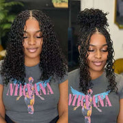 Knotless HD Lace Human Hair Braided Curly Wig Glueless 13x6 Frontal Lace Wigs Pre-Cut Lace