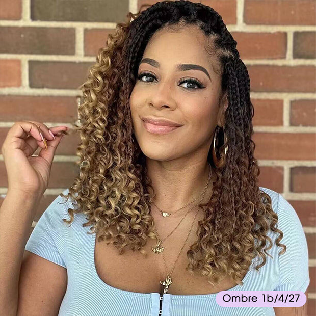 Short Boho Braids Wig Drawstring 13x6 HD Full Lace Frontal Human Hair Wigs for Black Women