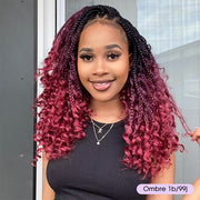 Short Boho Braids Wig Drawstring 13x6 HD Full Lace Frontal Human Hair Wigs for Black Women