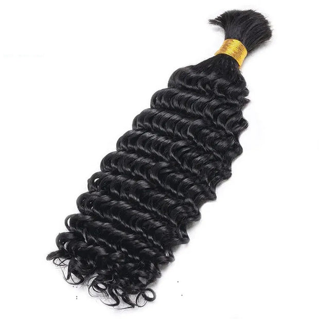 Deep Wave Bulk Hair For Boho Knotless Braiding 100% Human Hair