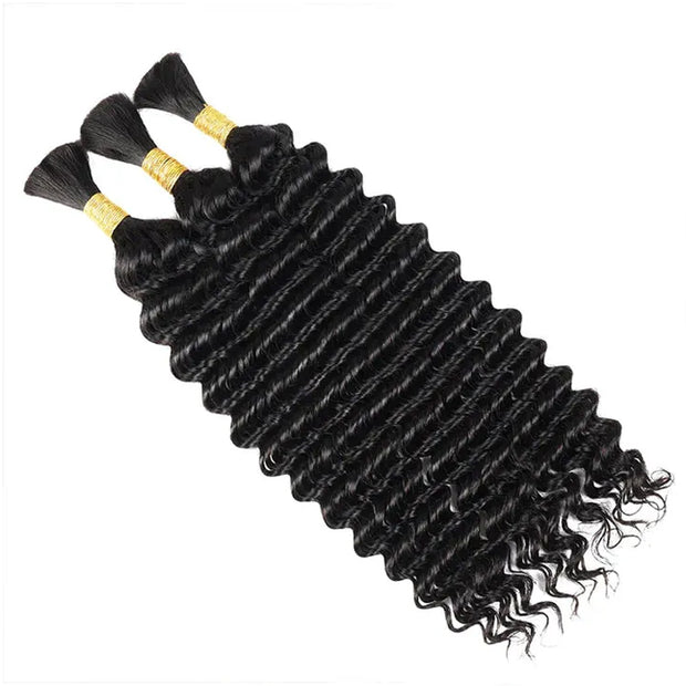 Deep Wave Bulk Hair For Boho Knotless Braiding 100% Human Hair