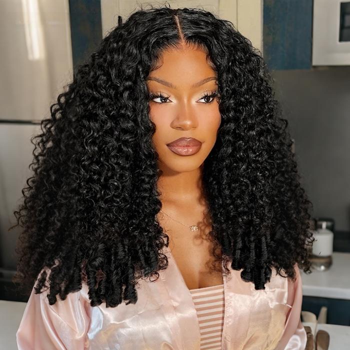 Burmese Curly Glueless Wig Bleached Knots 8x5 13x4 13x6 HD Lace Front Wear Go Wig With Flexible Fit Drawstring