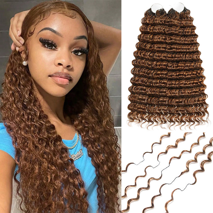 Human Crochet Hair Pre Looped Deep Wave Lightweight Crochet Real