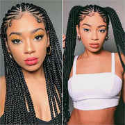 Full Lace Braided Wigs HD Lace Human Hair Goddess Braids Styles 280% Density For Sale
