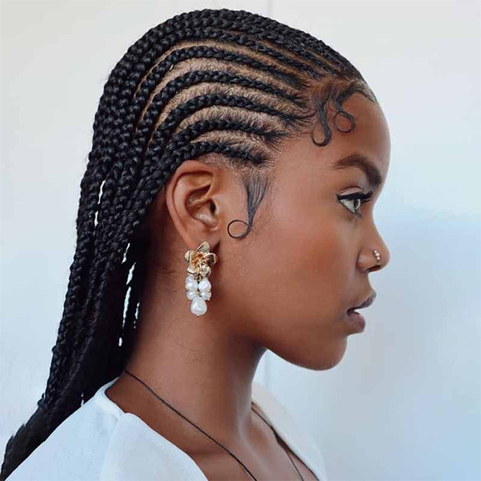 Full Lace Braided Wigs HD Lace Human Hair Goddess Braids Styles 280% Density For Sale