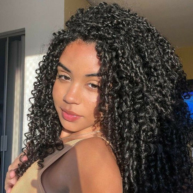 Luxury Coily Deep Curly Glueless 13x6 Frontal HD Lace Wigs Double Drawn Human Hair Wigs