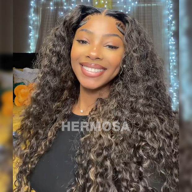 Blonde Highlight Deep Wave Virgin Human Hair 13X4 13X6 HD Lace Front Wigs