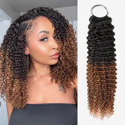 #T1B/30 Ombre Brown Crochet Hair Small Kinky Curly Feather Human Hair Extension