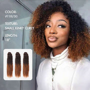 #T1B/30 Ombre Brown Crochet Hair Small Kinky Curly Feather Human Hair Extension