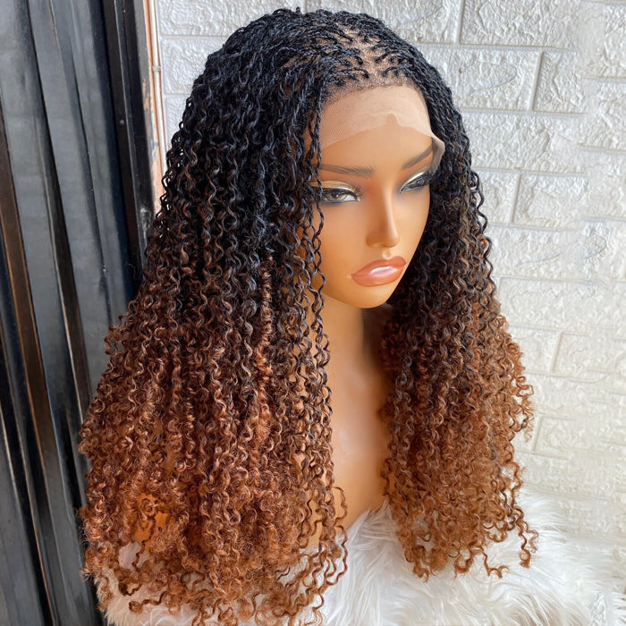 Ombre Kinky Curly Micro Twist Human Hair Wig