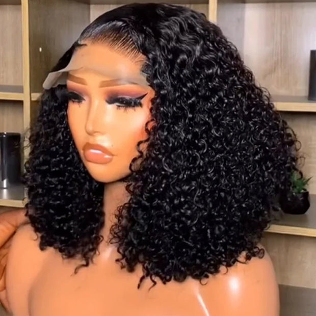 250% Density Popping Curly HD Lace Front Wigs Pre bleached Glueless Ready To Go Human Hair Wigs