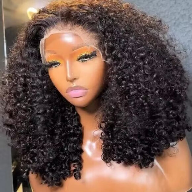 250% Density Popping Curly HD Lace Front Wigs Pre bleached Glueless Ready To Go Human Hair Wigs