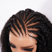 Pre-Braided Kinky Curly Human Hair Wigs 13x6 HD Lace Frontal Wig Pre Bleached For Women