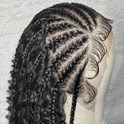 Glueless Pre Braided Wig Deep Wave Drawstring 13x6 Full HD Lace Frontal Human Hair Wigs For Women