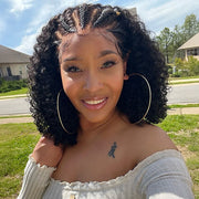 Pre Braided Curly Wig Glueless13x6 Full HD Lace Frontal Wigs With Pre Bleached Knots Ready & Go Wigs