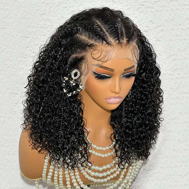 Pre Braided Curly Wig Glueless13x6 Full HD Lace Frontal Wigs With Pre Bleached Knots Ready & Go Wigs