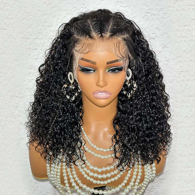 Pre Braided Curly Wig Glueless13x6 Full HD Lace Frontal Wigs With Pre Bleached Knots Ready & Go Wigs