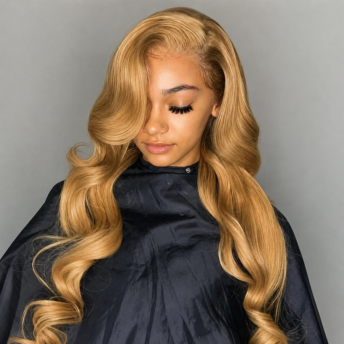 Body Wave Glueless Wigs #27 Honey Blonde Color Pre Cut HD Lace Human Hair Wigs with Drawstring