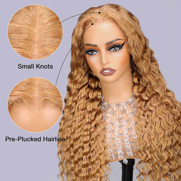 Mesmerizing Honey Blonde Deep Wave Wig Background Illustration Mesmerizing Honey Blonde Deep Wave Wig Background Illustration