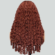 Burmese Curly Colored Wig with Finger Coil Ends Glueless 13x6 HD Lace Frontal Human Hair Wigs with Elastic Drawstring