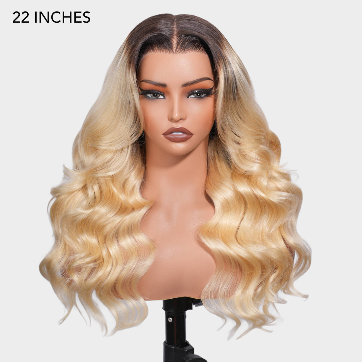 Loose Body Wave 613 Blonde Wig with Brown Roots Pre Cut 13x6 HD Lace Front Human Hair Wigs 250% Density
