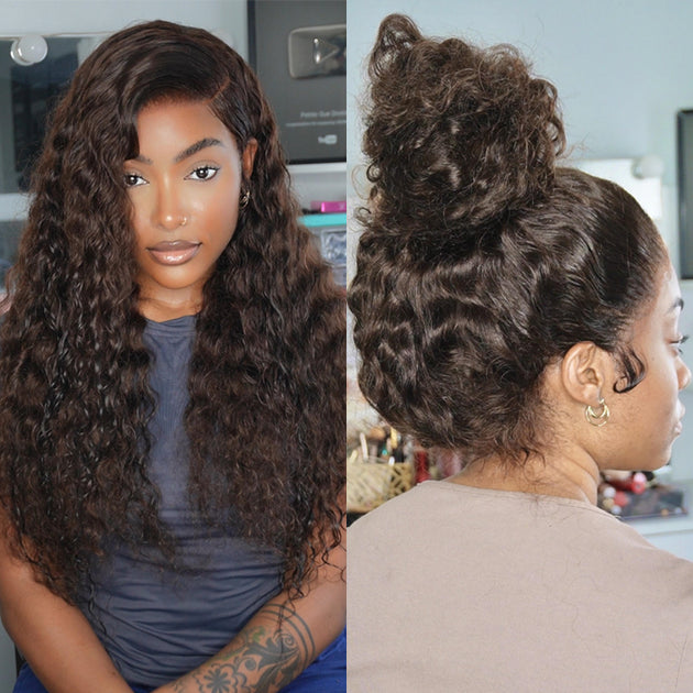 Glueless Invisi-String Snug Fit 360 HD Lace Frontal #4 Chocolate Brown ...