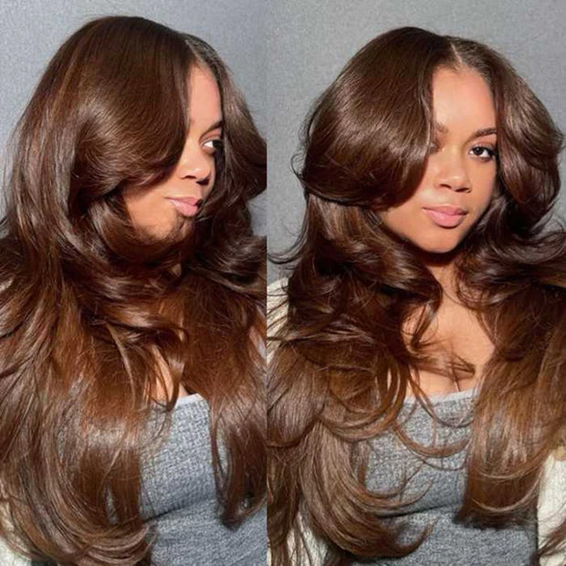 Face-Framing Curtain Bangs Pre-bleached Body Wave Glueless HD Lace Wig Ready To Go