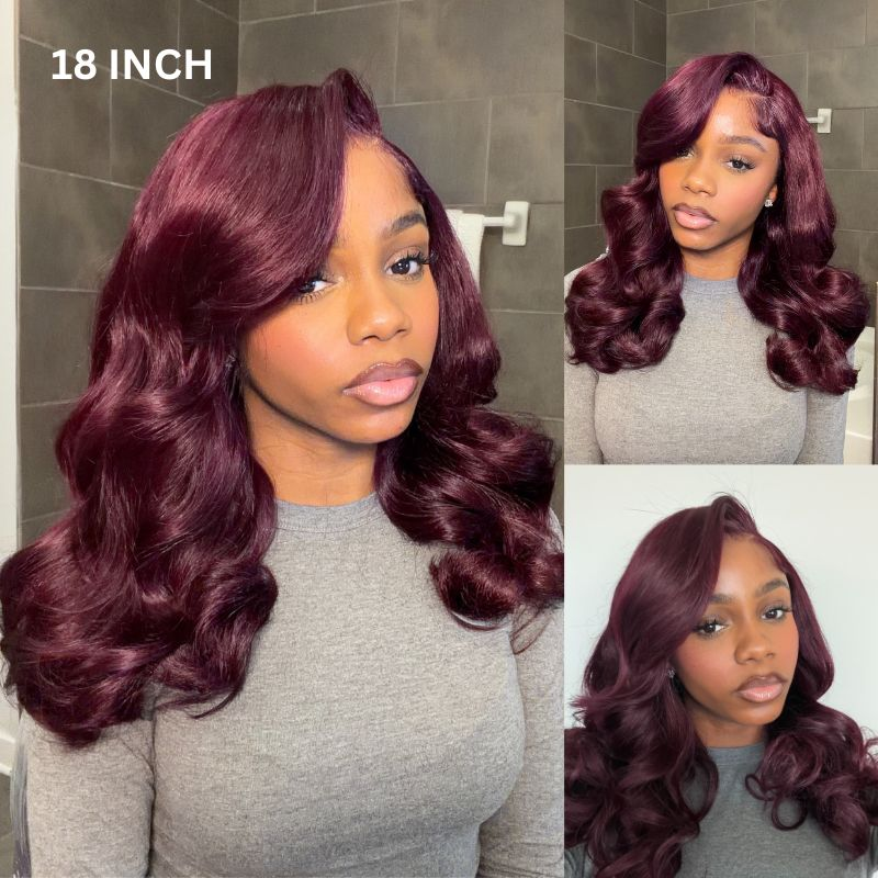 black cherry glueless body wave bob wig