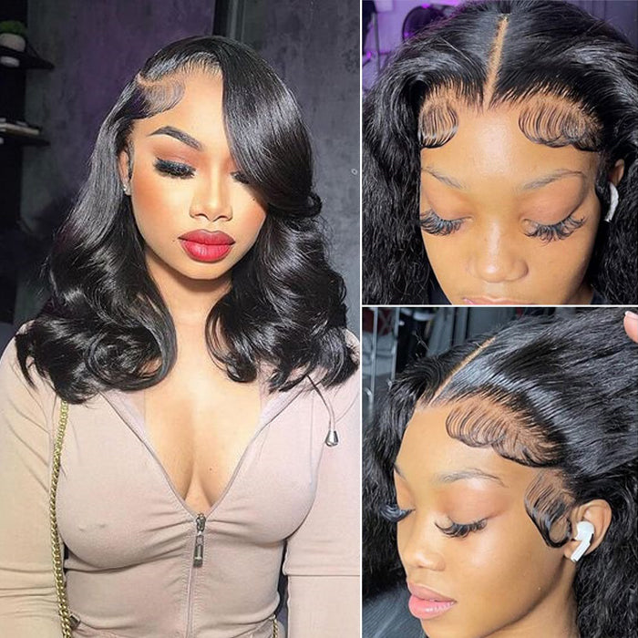 body wave short bob lace front wig