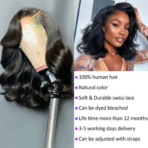 Body Wave Short Bob 13*4 Lace Front Human Hair Wigs Pre Plucked Human Hair Wigs