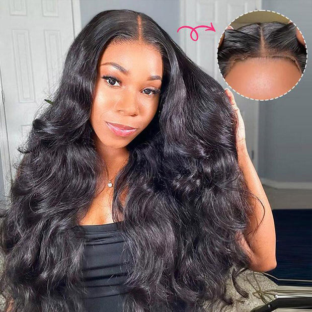 2Wigs = $199 | Silky Straight & Body Wave Super Natural Glueless 8x5 HD Lace Bleached Knots Put On & Go Wig