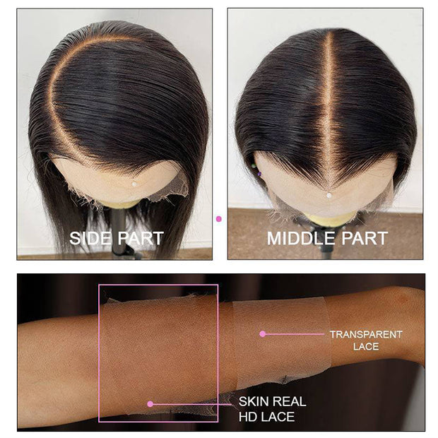 Glueless Loose Body Wave Pre Cut 13x6 Frontal HD Lace Human Hair Wigs Beginner Friendly