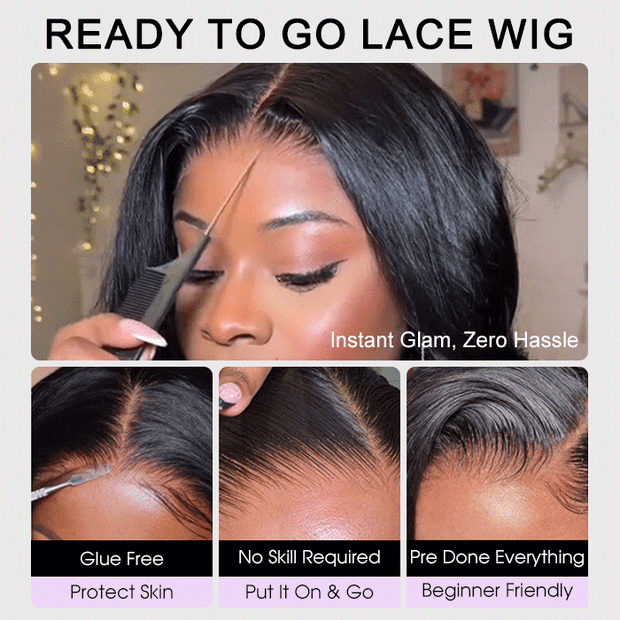 Glueless Loose Body Wave Pre Cut 13x6 Frontal HD Lace Human Hair Wigs Beginner Friendly