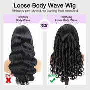 Glueless Loose Body Wave Pre Cut 13x6 Frontal HD Lace Human Hair Wigs Beginner Friendly