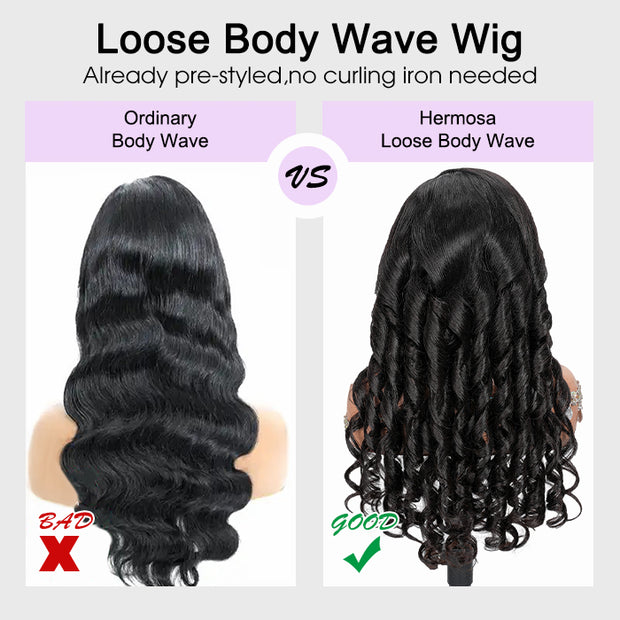 Glueless Loose Body Wave Pre Cut 13x6 Frontal HD Lace Human Hair Wigs Beginner Friendly