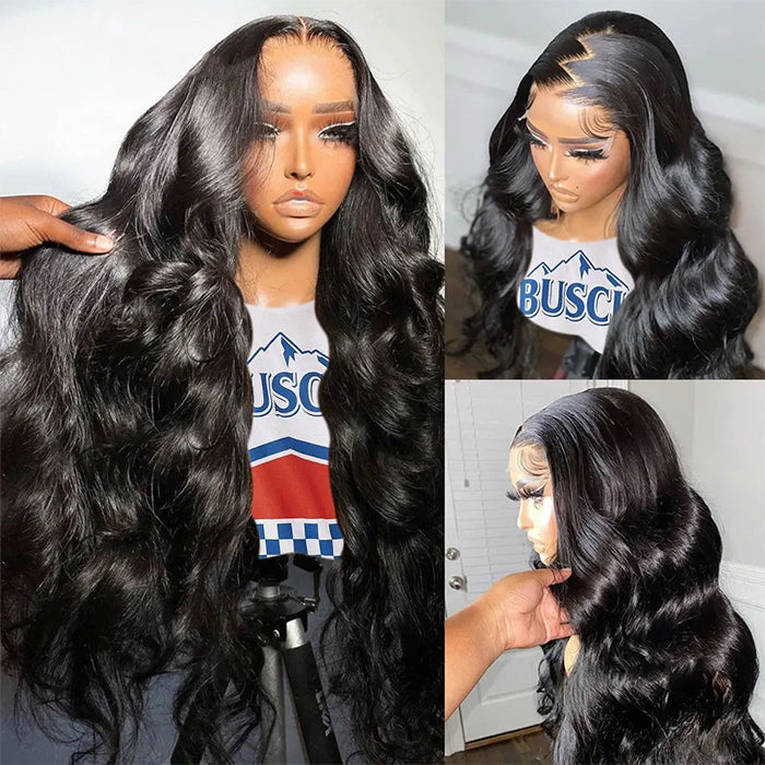 Full 300% Density Body Wave Glueless Wig 13x4 HD Lace Front Wig Pre Plucked Hairline 100% Real Human Hair Wig