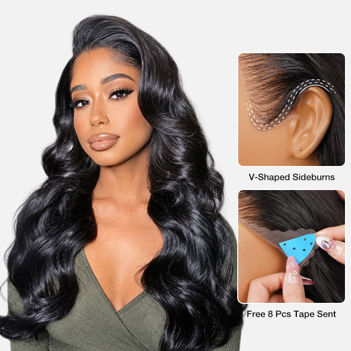 Full 13x6 Lace Frontal Wig Skin Melt HD Lace Wig Body Wave Pre Plucked & Bleached Glueless Wig
