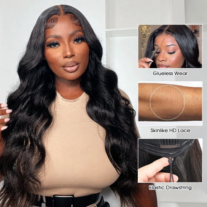 13x6 Loose Body Wave Frontal Wig Glueless HD Lace Human Hair Pre Everything Wigs 220% Density