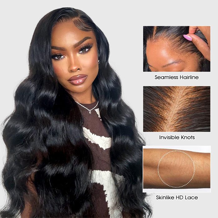 Skin Melt HD Lace Wigs Body Wave 13x4 Lace Front Wigs Human Hair Real Transparent Lace