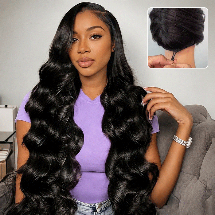 14″-36″Long Body Wave Human Hair Wigs 13×6 HD Lace Frontal Wigs with Drawstring Pre Everything Wig