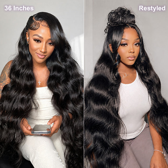 14″-36″Long Body Wave Human Hair Wigs 13×6 HD Lace Frontal Wigs with Drawstring Pre Everything Wig